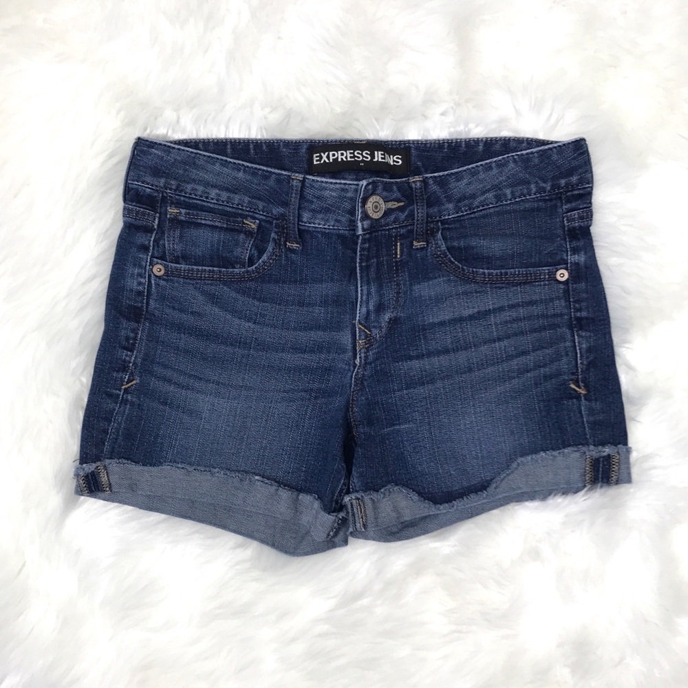 Express Jean Shorts-Folded hem-zipper fly-Sz 4